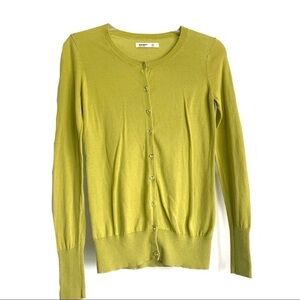 Old Navy Yellow Green Cardigan Button Up Lightweight Knit Sweater size XS